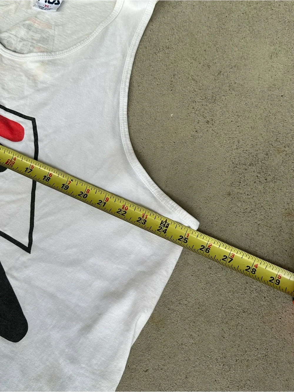 FILA Vintage 1990s Logo Single Stitch Tank Top XL